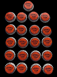 Orange Soda Bottle Caps w/Corks 1940’s? (Lot of 21) FREE Shipping - Picture 1 of 8