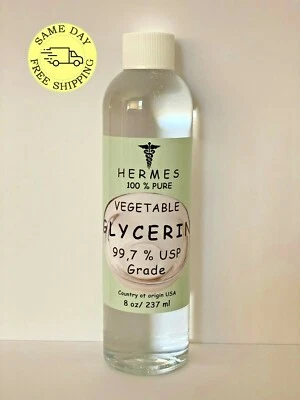 GLYCERIN VEGETABLE OIL by HERMES 99,7 % USP GRADE 100% PURE 8 oz