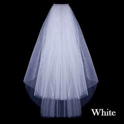 Wedding White Bridal Veil Double Layer with Comb Veils Headwear Accessories - Image 1 of 4