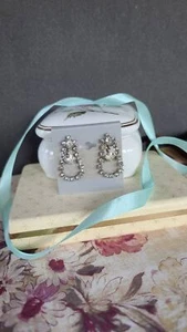 Vintage Rhinestone Dangling Screwback Earrings - Picture 1 of 10