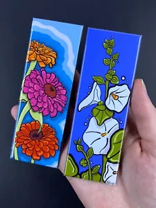Juego de imanes de flores psicodélicas hechos a mano arte floral retro regalos y decoración del hogar - Imagen 1 de 12