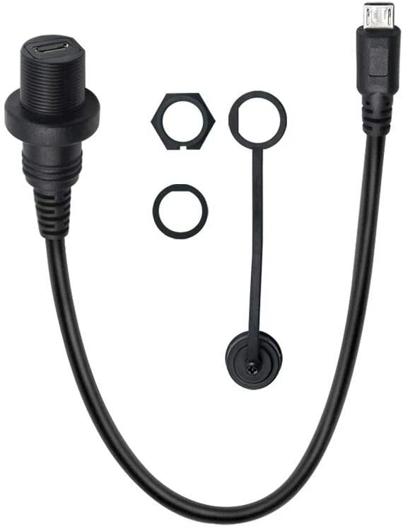Micro USB Male to Female Panel Mount Extension Cable for Car Boat Motorcycle  - Image 1 of 2