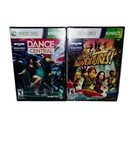 Lot 2 XBox 360 Kinect Video Games Dance Central & Kinect Adventures New Sealed - Picture 1 of 7
