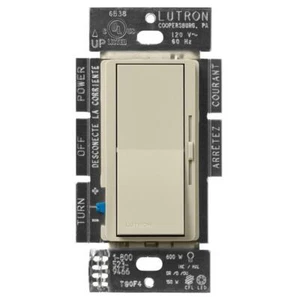 Diva LED+ Dimmer Switch for Dimmable LED and Incandescent Bulbs, or 3-Way, Clay - Picture 1 of 12