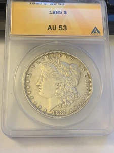 1885 Morgan Dollar, ANACS, AU 53, By REEDERSONG - Picture 1 of 10