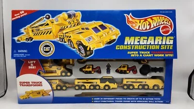 Mega plataforma Mattel Hot Wheels 1996 sellada sitio de construcción super camión juego CAT Foto 1 de 4