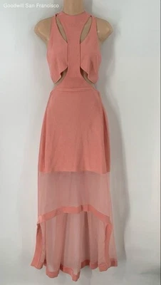 Maxi vestido para mujer Alexander McQueen Italia rosa sin mangas recortado talla pequeña Foto 1 de 4