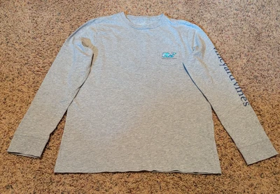 Camiseta de manga larga gris Vineyard Vines para niñas con imagen de ballena talla M 12-14 Foto 1 de 4