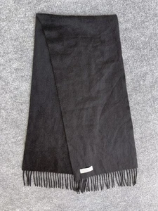 Bufanda de cachemir flecos negra RN17730 limpia y suave 11,5X52 - Imagen 1 de 3