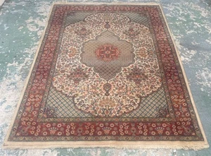 VTG Karastan MEDALLION FLORAL Wool Rug 4.5x6 Oriental Rug Machine Woven in USA - Picture 1 of 14