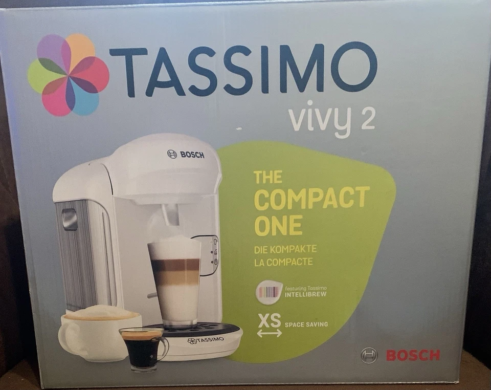 Bosch Tassimo Vivy 2 Kapselmaschine 1300 W - Weiß (TAS1404) NEU OVP - Bild 1 von 4