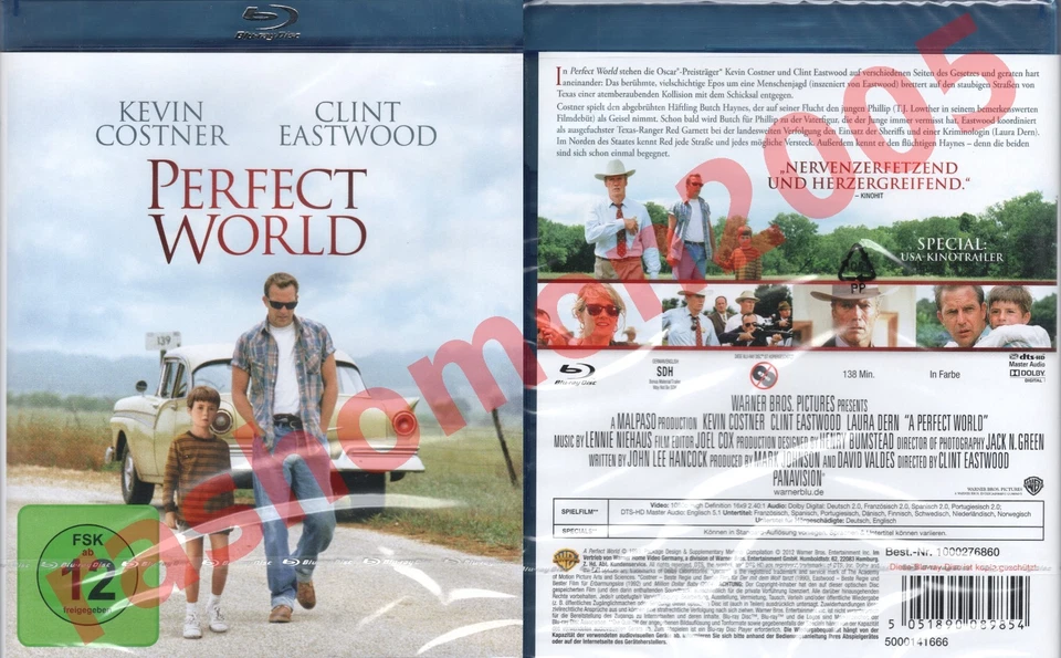 Blu-ray A PERFECT WORLD Kevin Costner Clint Eastwood Laura Dern Region B/2 NEW - Image 1 of 1