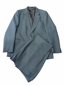 Vintage Dunn & Co Grün Grau Jacke Und Hose Anzug W 38 Brustumfang 22 Zoll - Bild 1 von 13