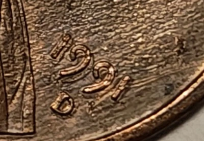 1991 D Lincoln Cent with Doubling Error - Image 1 of 4