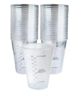 Graduated Disposable Ultra Clear Plastic Measuring Cups, 8oz/240ml (Pack of 50) - Picture 1 of 5