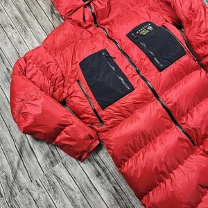 EXCELLENT Mountain Hardwear Absolute Zero Suit Mens XL Red Black Down One Piece - Picture 1 of 16