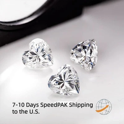 Large size D Color Heart Cut 5-10ct Loose moissanite GRA VVS1 Wholesale Price - Image 1 of 4