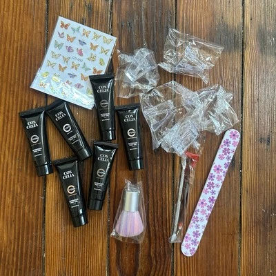 NUEVO Lote Mixto de Coscelia Poli Uñas Extensión Gel Tubos con Accesorios Foto 1 de 4