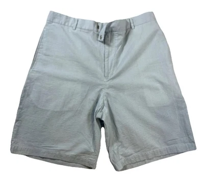 Pantalones Cortos GREG NORMAN Azul/Blanco Rayas Frente Plano Talla 36 Country Club Usados en Excelente Condición Foto 1 de 4