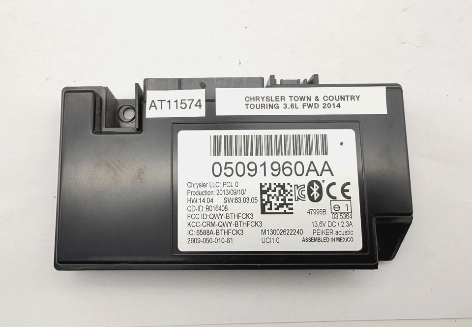 Módulo de control de comunicación Bluetooth OEM 11-16 Chrysler Town & Country Caravan Foto 1 de 4