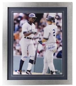 Derek Jeter Alfonso Soriano Signed Framed New York Yankees 16x20 Photo PSA LOA - Picture 1 of 6