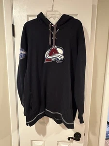 Colorado Avalanche NHL Hockey Team Majestic Hooded Sweatshirt Mens sz Large - Picture 1 of 7