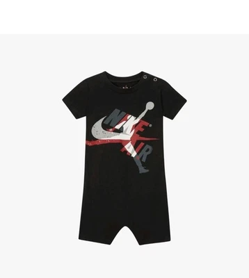 Nike Air Jordan Infant Romper One Piece Shorts Outfit 6M Black/Red/White/Grey - Image 1 of 3
