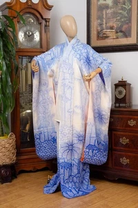 DEAR VANILLA JAPANESE FURISODE SILK KIMONO WOMEN'S AUTHENTIC JAPAN MADE VINTAGE - Bild 1 von 13