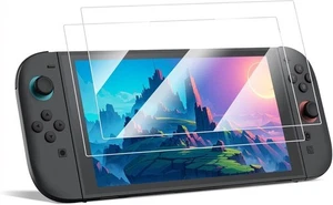 Paquete de 2 protectores de pantalla para Nintendo Switch 2 (2025) película transparente de vidrio templado - Imagen 1 de 11