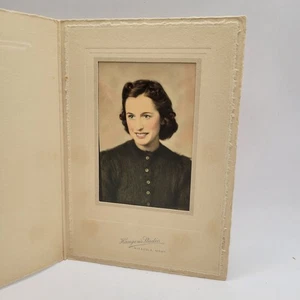 Vintage 1930s Hand Tinted Portrait Missoula Montana Young Woman Mohair Sweater - Picture 1 of 4