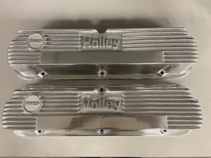 Holley 241-60 Ventage Ford 6 Bolt 260-351W Polished Aluminum Valve Covers - Picture 1 of 3