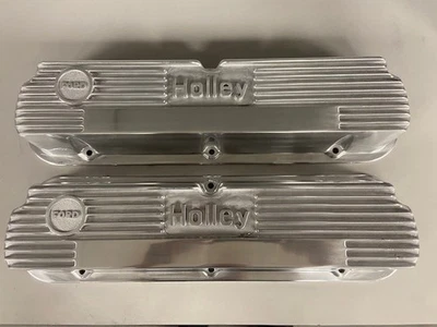 Holley 241-60 Ventage Ford 6 Bolt 260-351W Polished Aluminum Valve Covers - Image 1 of 3