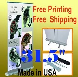 31 Zoll x 81 Zoll Einziehbarer Stoff Grafik Druck Roll Up Banner Ständer Messe Pop - Bild 1 von 4