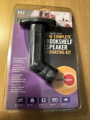 Omni Mount AB2 Audio Basics Bookshelf Surround Speaker Mount 8 Lb. Max New - Image 1 of 2