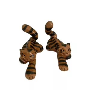 Volkskunst Redware Ton primitive Keramik Paar Tiger JAPAN? Antik sehr selten - Bild 1 von 4