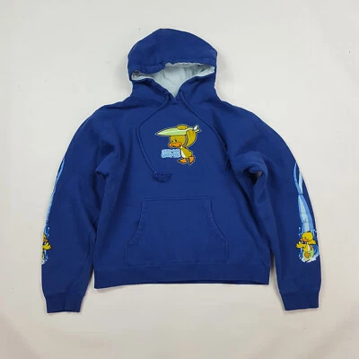 Vintage Y2K Surf Duck Size Small Hoodie Hooded Sweatshirt Pullover Surfer Biker - Image 1 of 4
