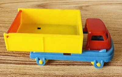 Vintage 1951 Gilmark Dump Truck Red/Blue 3.5” Length Plastic Toy Made in USA - Image 1 of 4