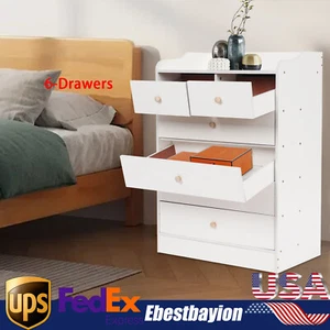 Bedroom Storage Cabinet, Floor Free Standing Cabinet with 6 Drawers 60*34*85cm - Picture 1 of 20