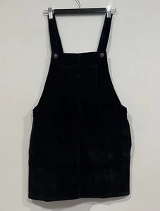 All About Eve Black Corduroy Overall Dress Womens Size AU 10 Oversized Style - Picture 1 of 6