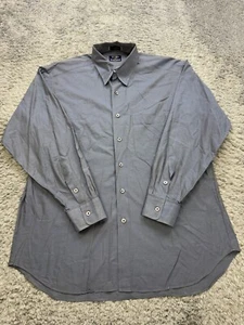 Vtg Gitman Bros Shirt Mens 16-35 Gray Doppio Ritorto Pinpoint Oxford Made In USA - Picture 1 of 11