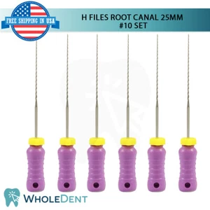 H-Feilen Wurzelkanal 25 mm Hand Ende Dental Heckenstrom 6 Stück Packung Reibahlen #10 - Bild 1 von 4