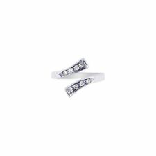 Silver Graduated Bypass CZ Toe Ring Real Sterling Silver 925