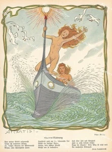 Fidus Akt Erotik Meerjungfrau Atlantis Gedicht Franz Langheinrich Sterne Jugend - Bild 1 von 1