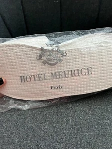 Vintage 5 Star Luxury Hotel Meurice Paris Luxe Slippers New in Bag White - Picture 1 of 6
