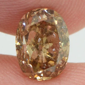 Oval Shape Diamond Loose Fancy Brown Color VS2 Natural Enhanced Real 1.51 Carat - Picture 1 of 9