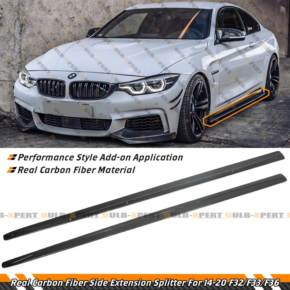 For 14-2020 BMW F32 F33 F36 4 Series Carbon Fiber Side Skirt Extension Splitter  - Image 1 of 4