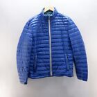 Michael Kors Puffer Jacket Small Blue Down Filled Packable Full Zip Womens