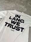T-shirt Helmut Lang taille S femme (XS homme) logo imprimé 2018 tee-shirt blanc noir