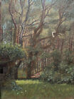Antique Orginal Painting Forest And Trees Landscape