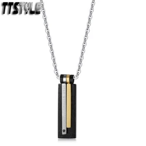 High Quality TTstyle Black 316L Stainless Steel Love Dog Tag Pendant Necklace - Picture 1 of 1